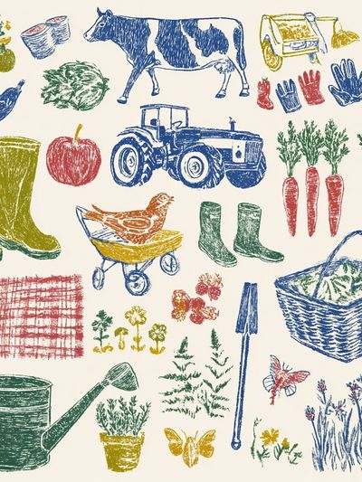 Garden Tools Illustration Poster. poster print