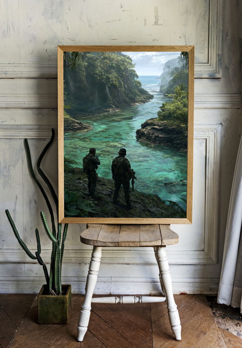 Tropical River Patrol Illustration Poster. — room view 1