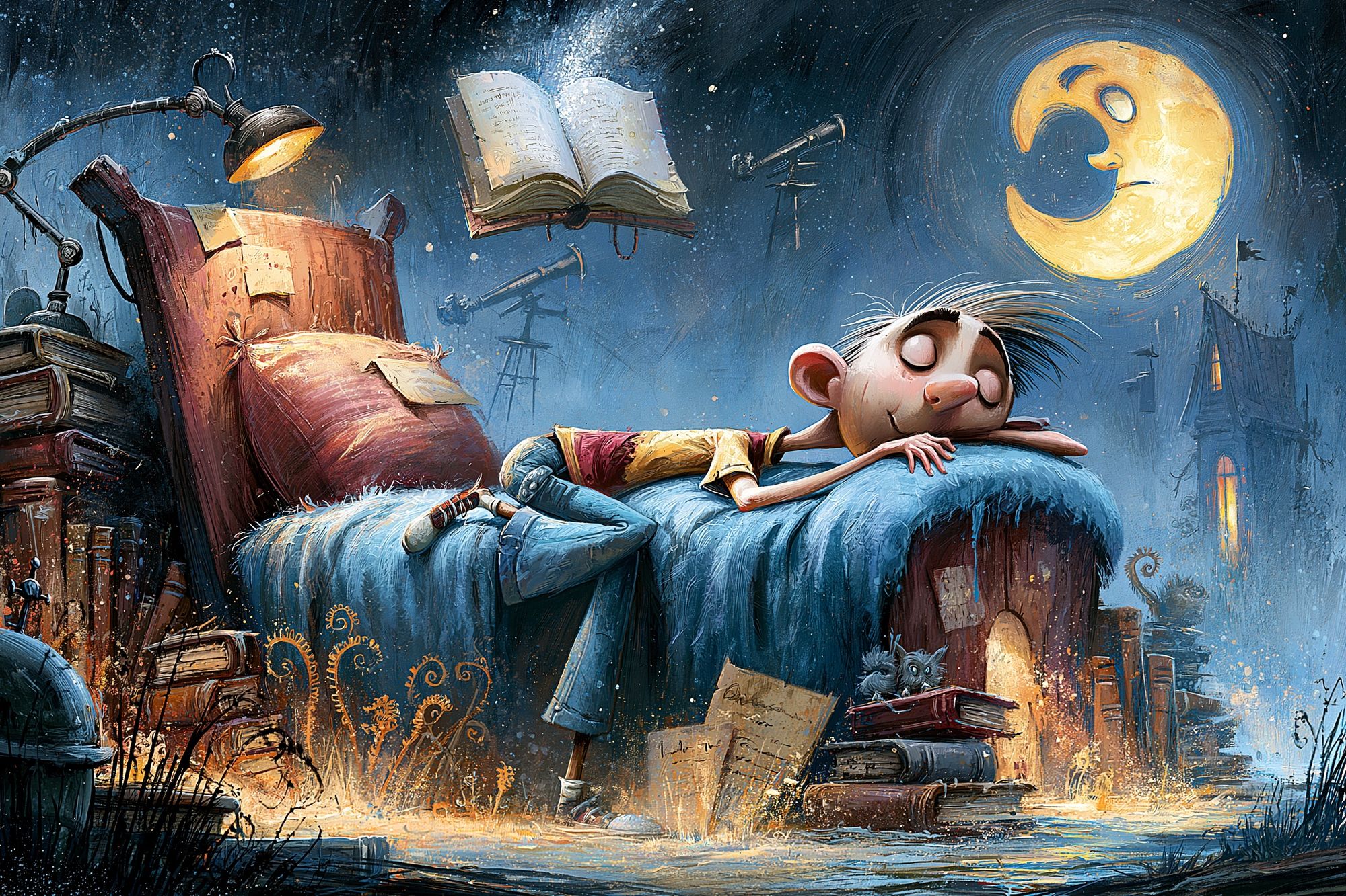 Dreaming Boy Illustration Poster. poster detail
