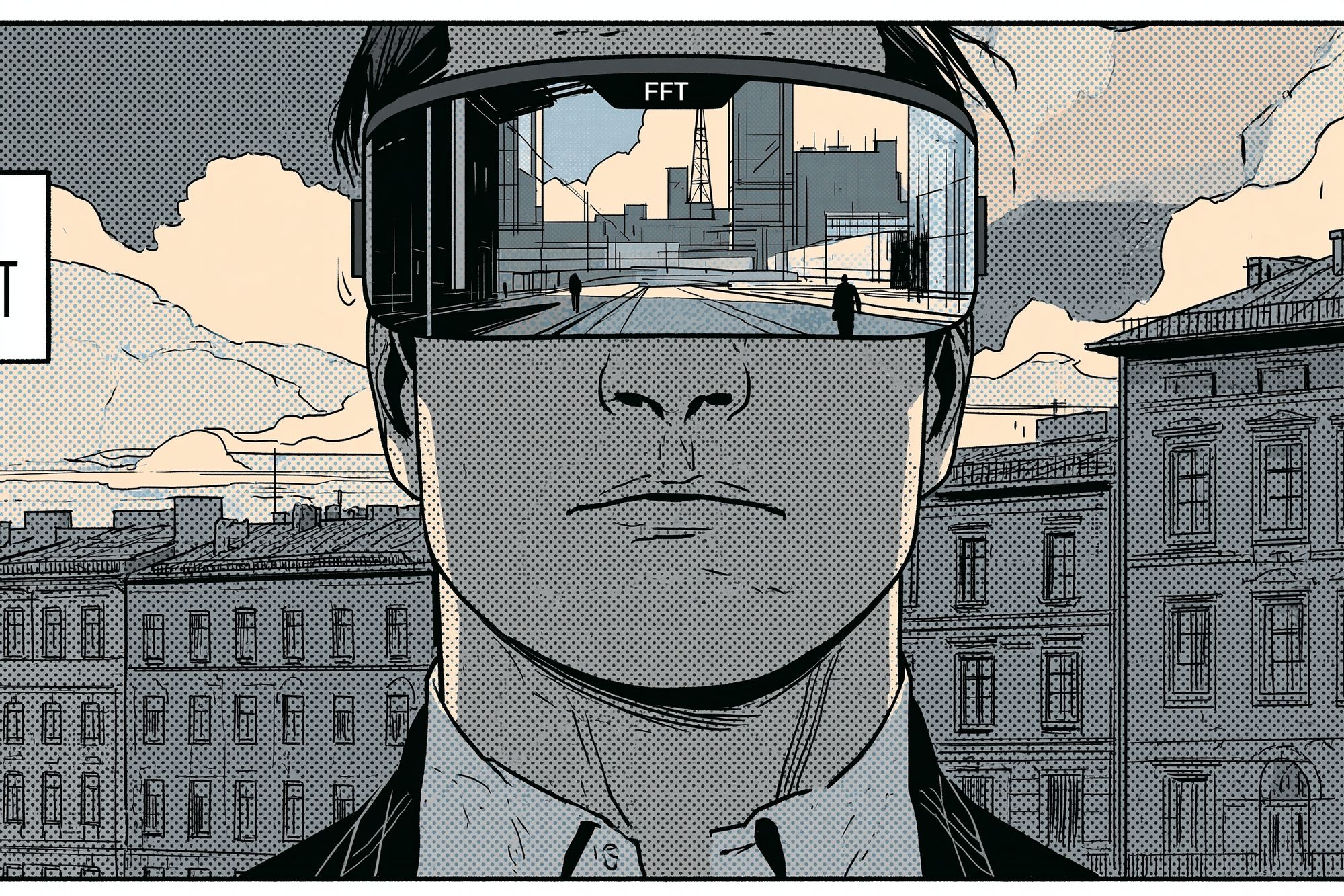 Cyberpunk City Vision Illustration Poster. poster — illustration art