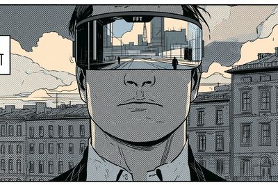 Cyberpunk City Vision Illustration Poster. poster