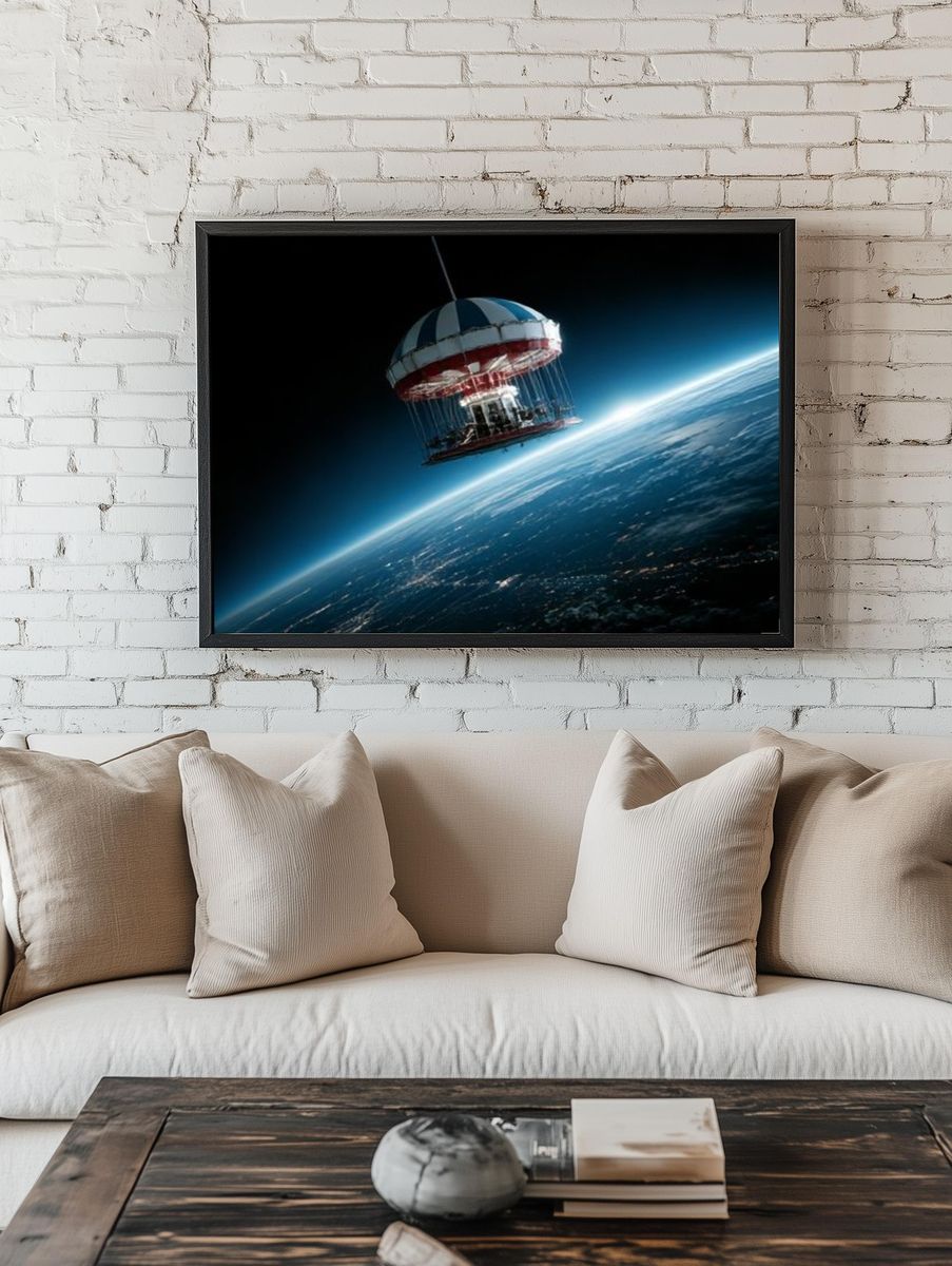 Floating Carousel in Space Poster. — room view 1