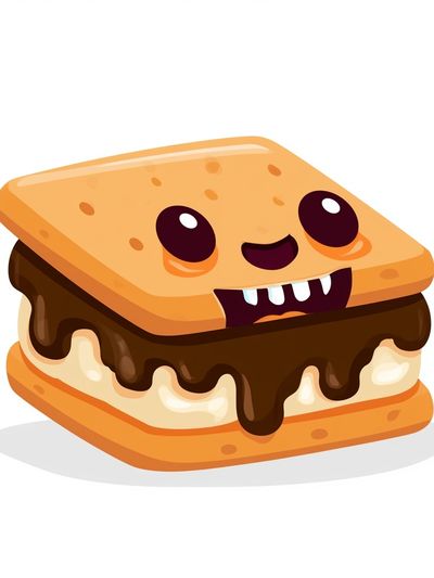 Cute S'mores Cartoon Poster. poster