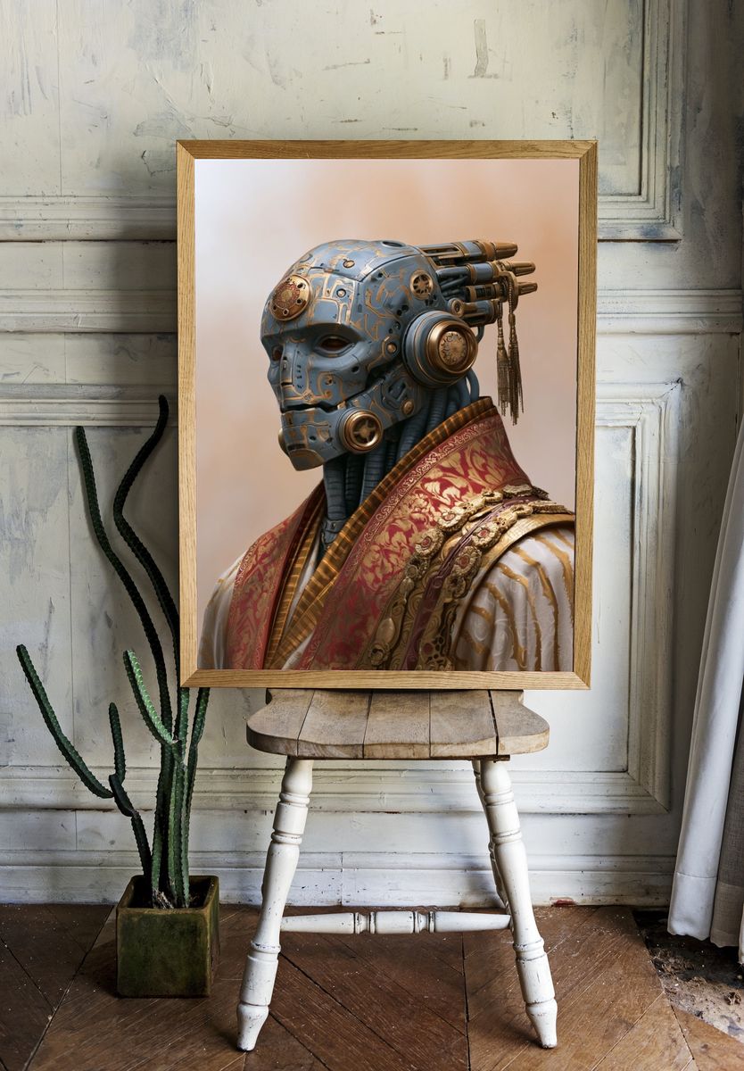 Steampunk Android Portrait Poster. room preview