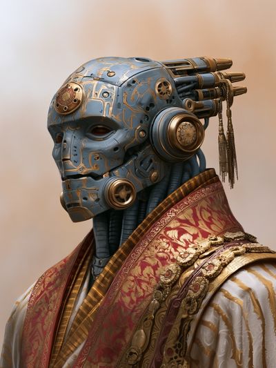 Steampunk Android Portrait Poster. poster