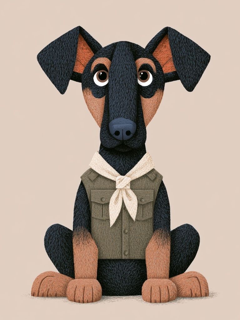 Cute Dog Portrait Illustration Poster. poster — illustration art