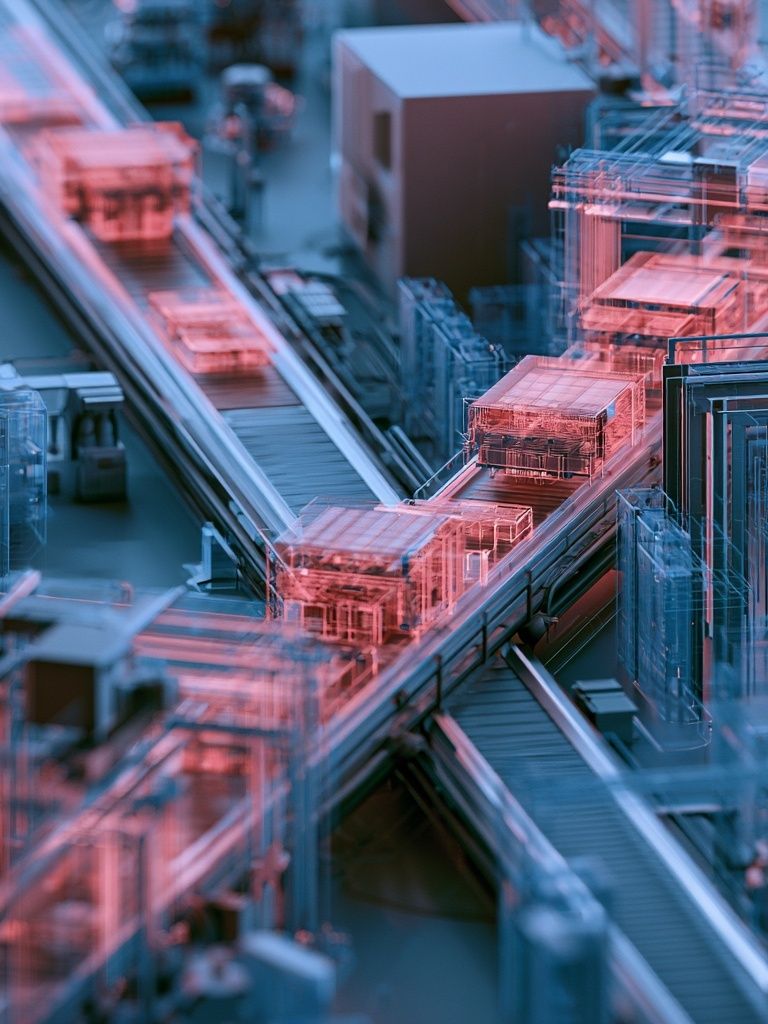 Neon Circuit Cityscape Print. poster — illustration art