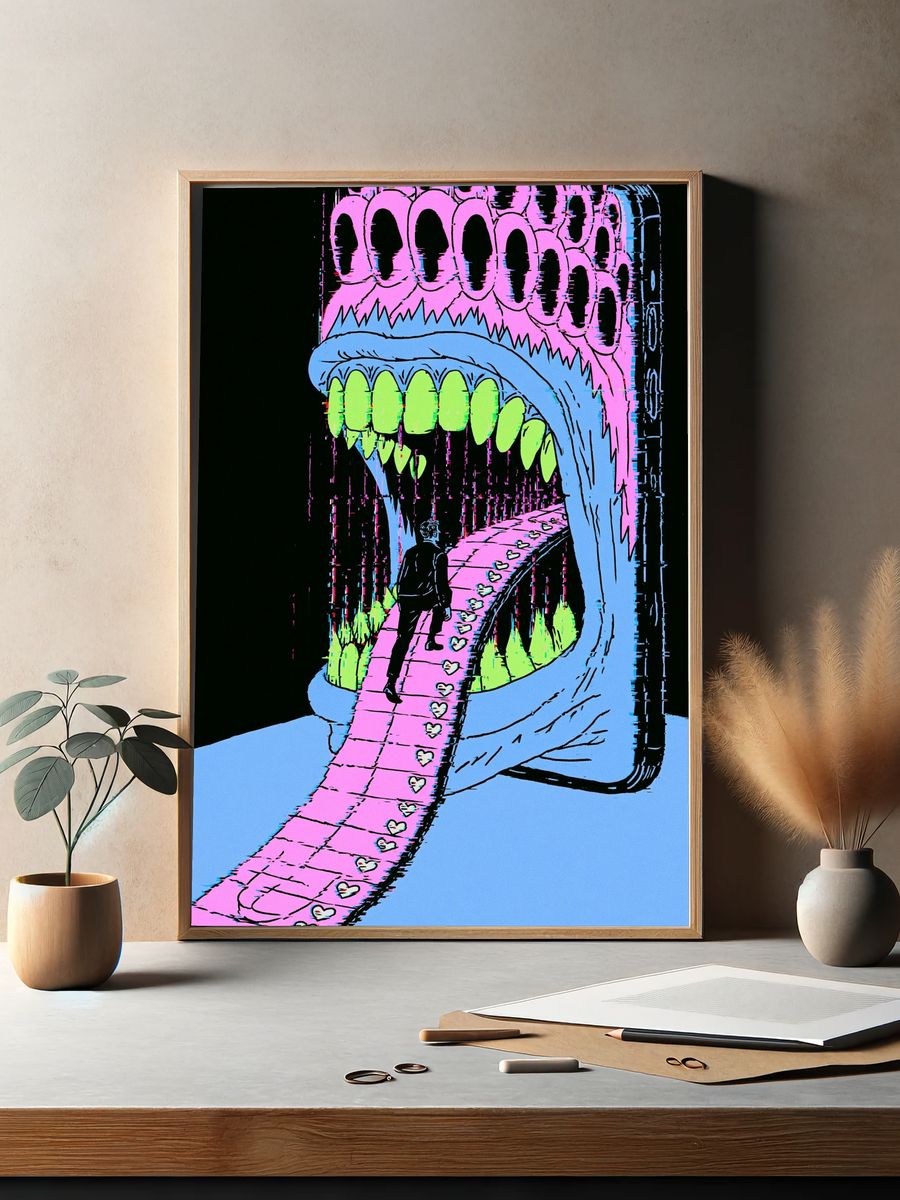 Retro Robot Character Print. — room view 2