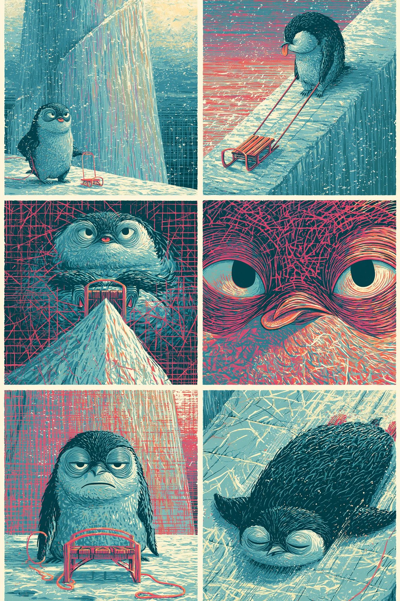 Surreal Owl Study Illustration Poster. poster detail