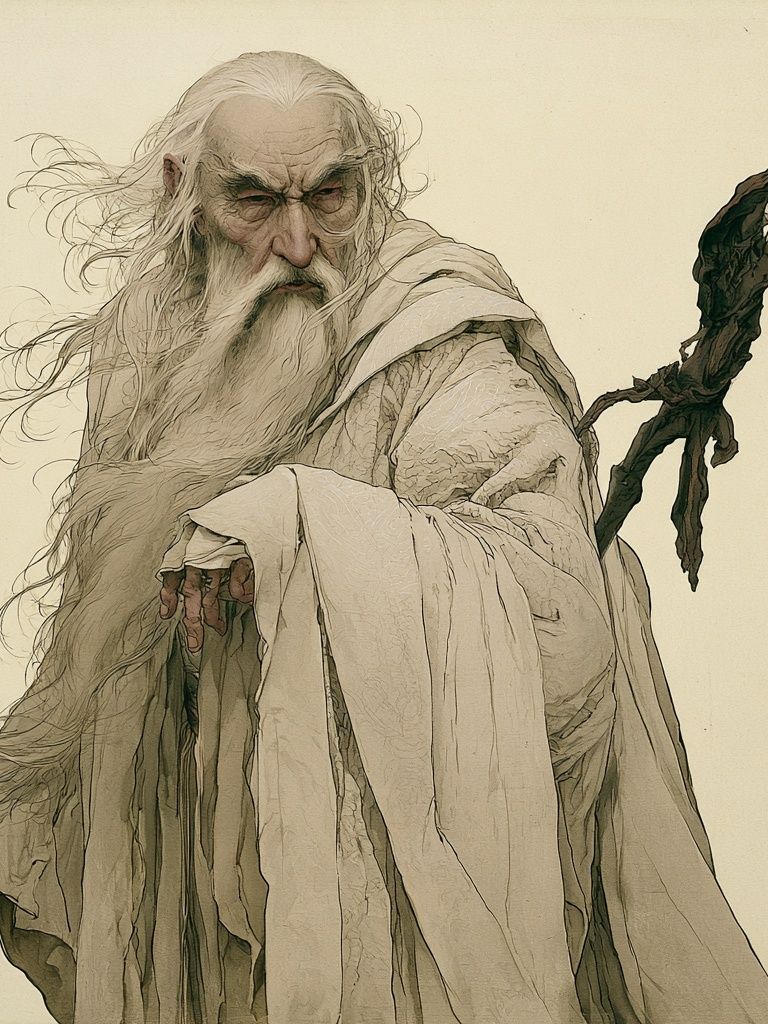 Ancient Sage Ink Illustration Poster. poster — illustration art