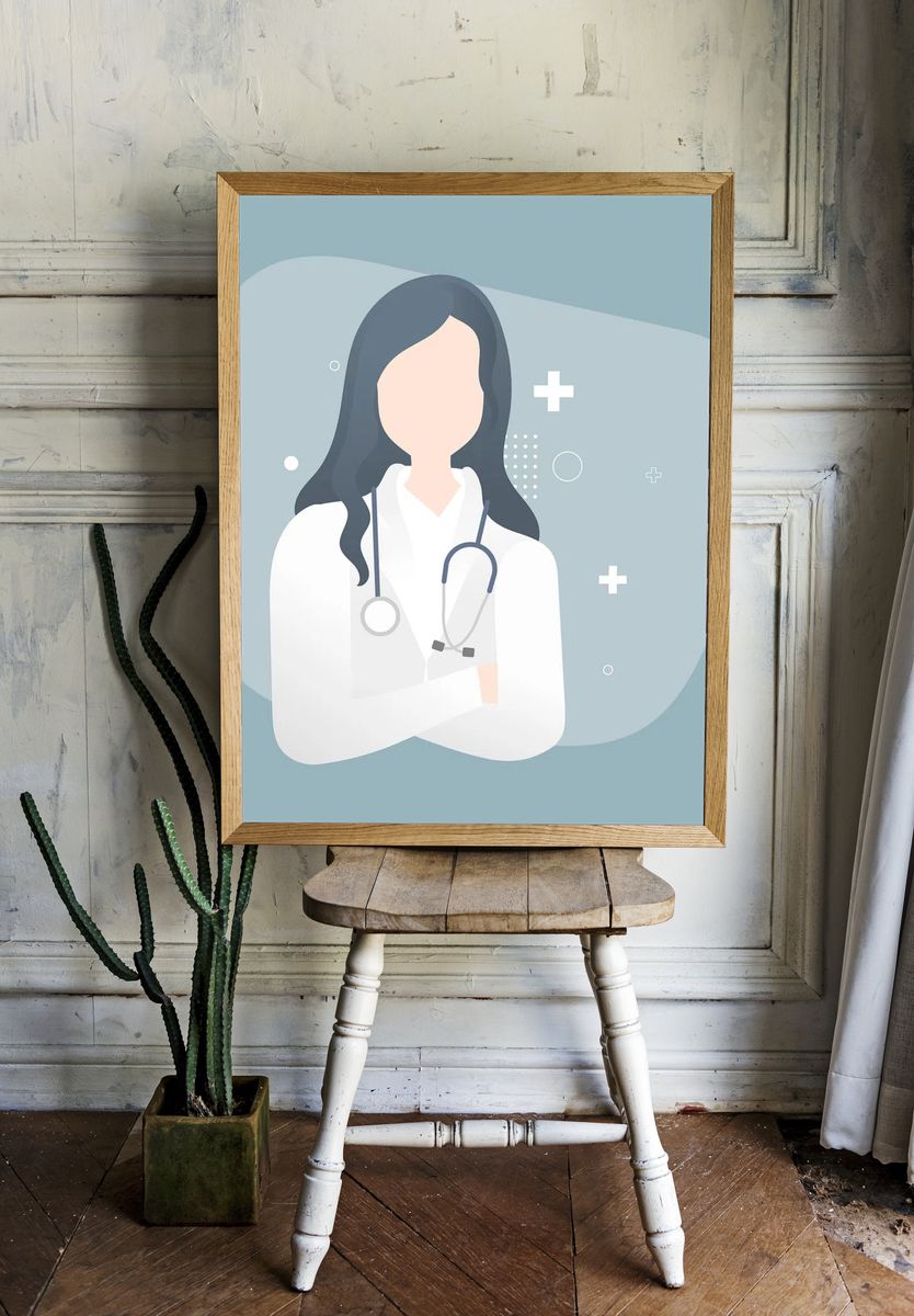 Female healthcare professional medical hero. room preview
