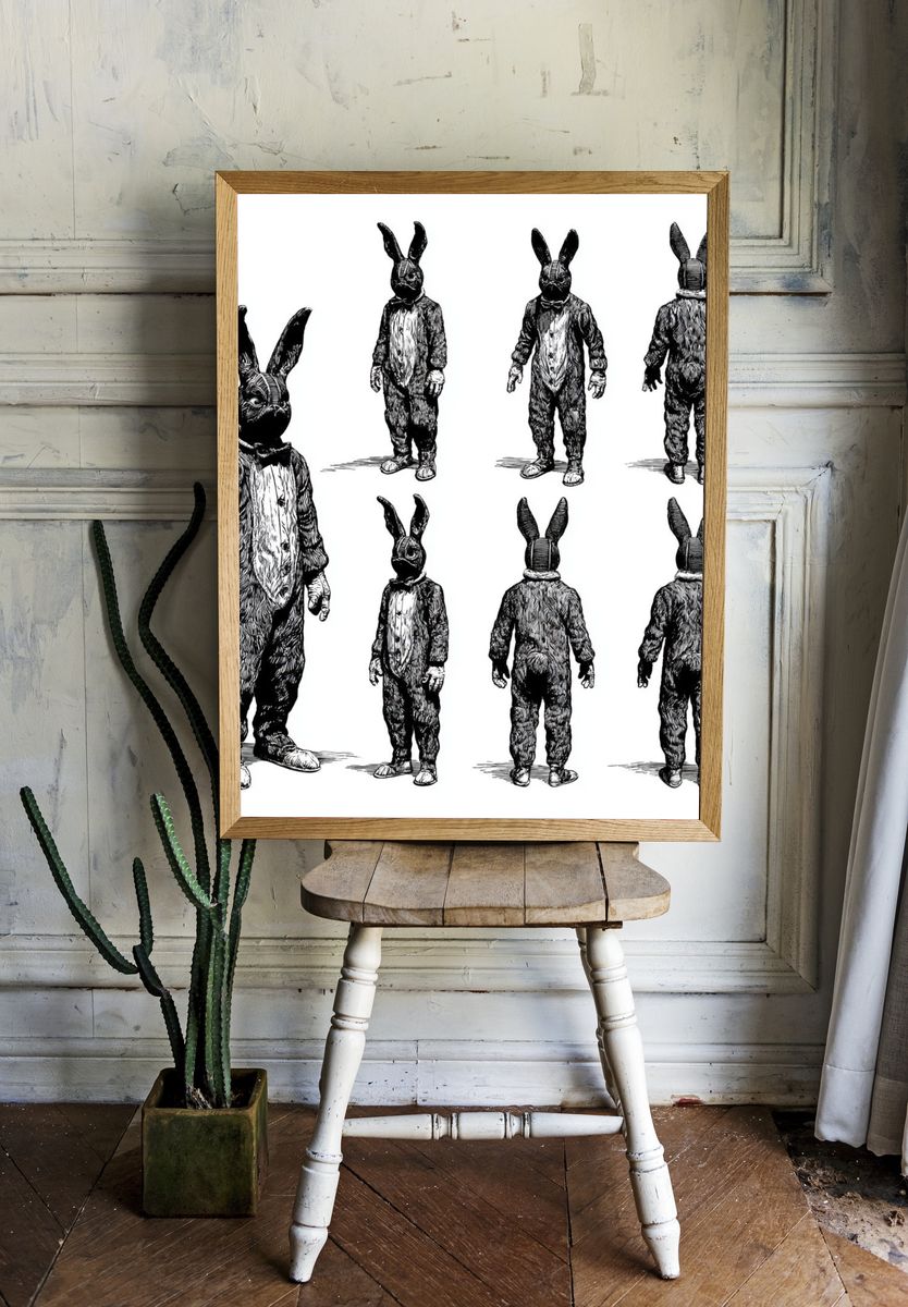 Rabbit Costume Figure Print. room preview
