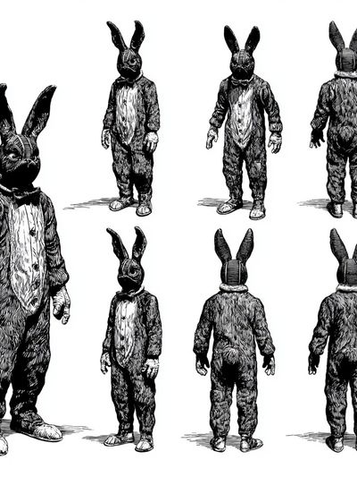 Rabbit Costume Figure Print. poster