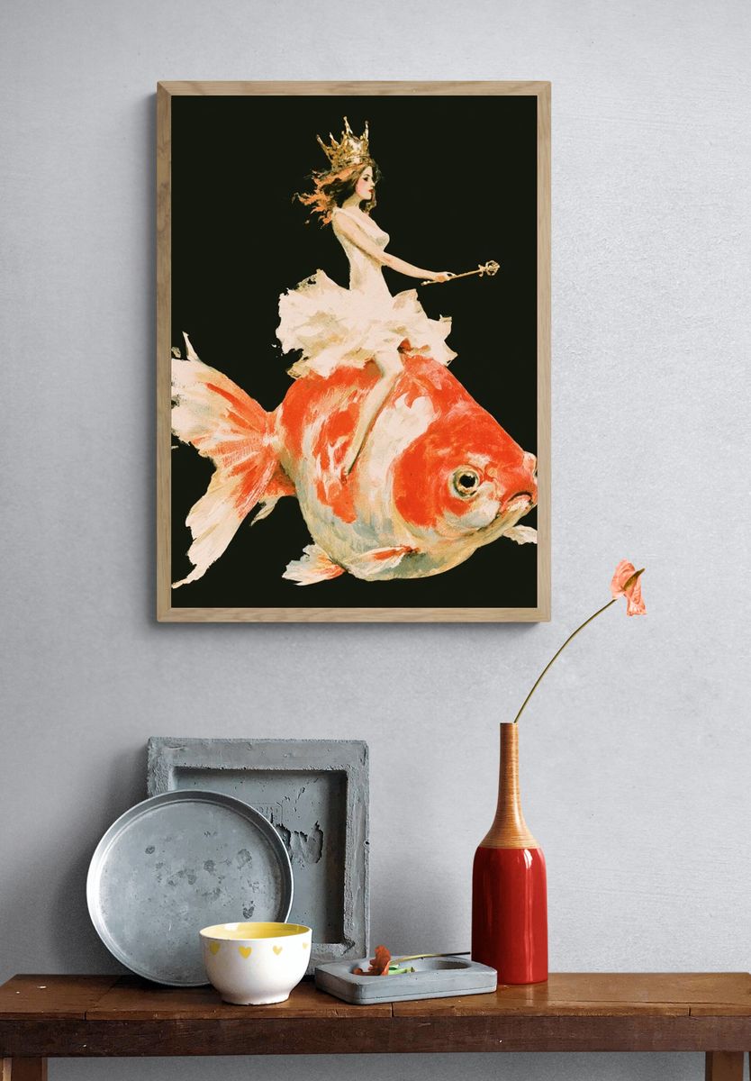 Goldfish Queen Illustration Poster. — room view 3