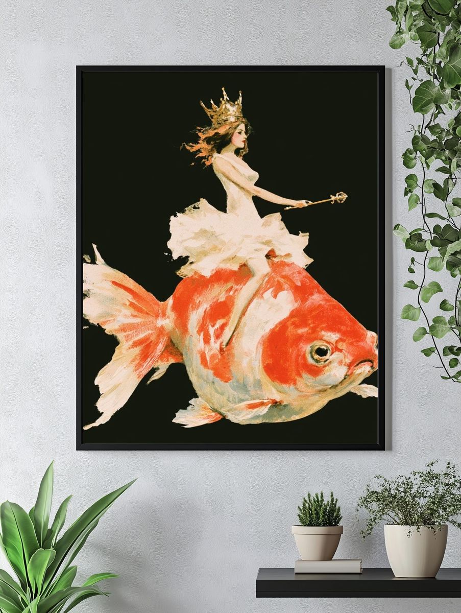 Goldfish Queen Illustration Poster. — room view 4