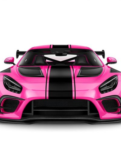 Pink Supercar Front View Poster. poster