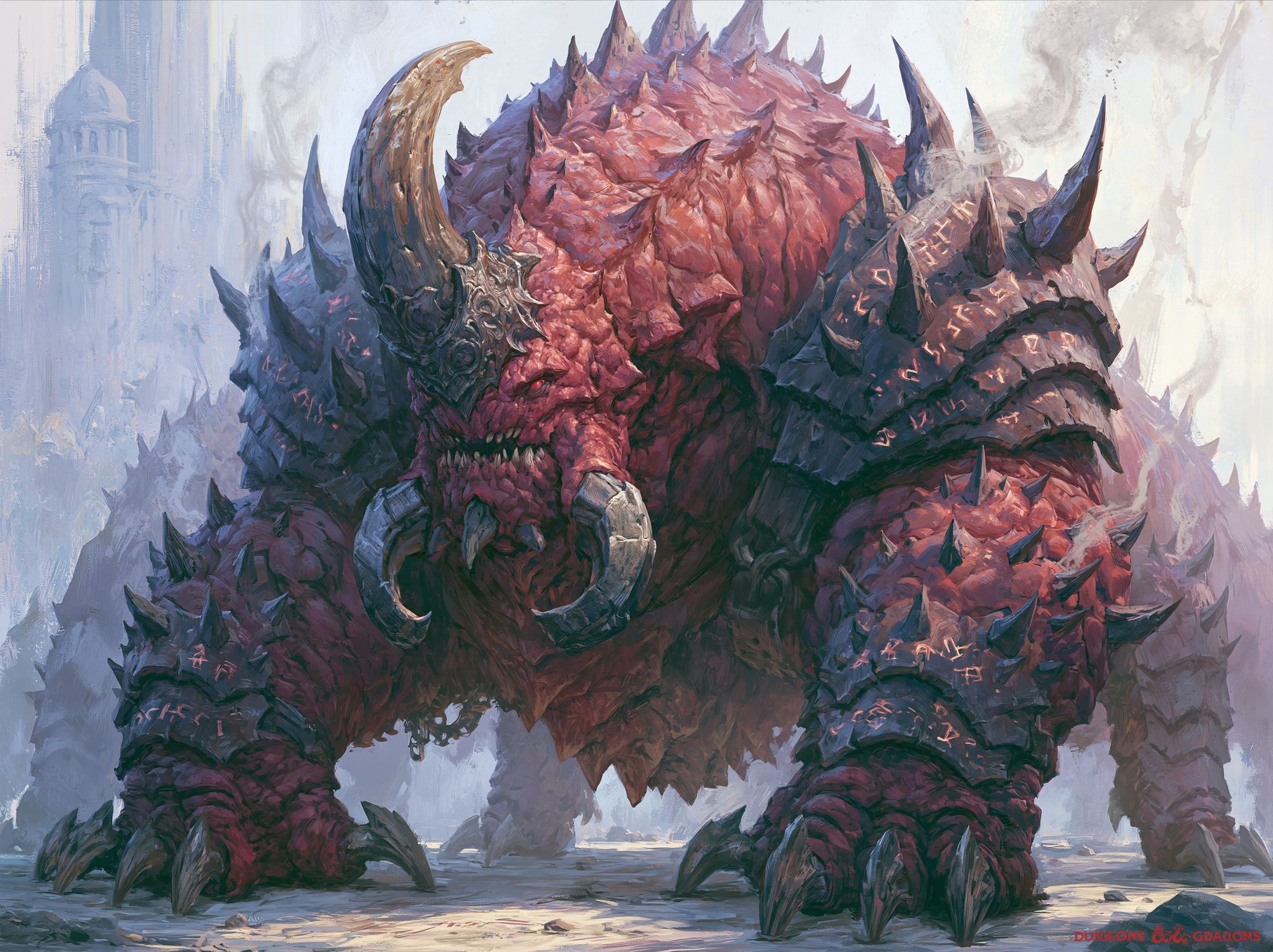 Armored Red Dragon Illustration Poster. poster detail
