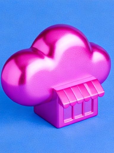 Pink Cloud Shop Illustration Poster. poster detail