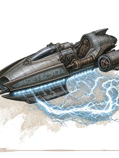 Sci-Fi Speeder Digital Art Poster. poster — illustration art