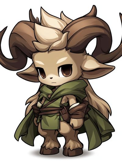 Horned Fantasy Character Illustration Poster. poster