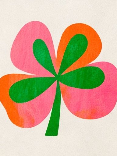 Neon Clover Illustration Poster. poster detail