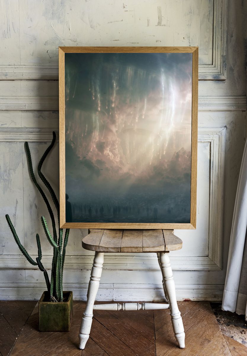 Celestial Cloudscape Sci-Fi Print. room preview