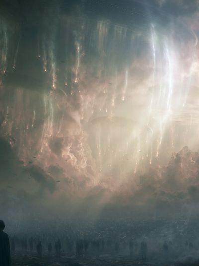 Celestial Cloudscape Sci-Fi Print. poster