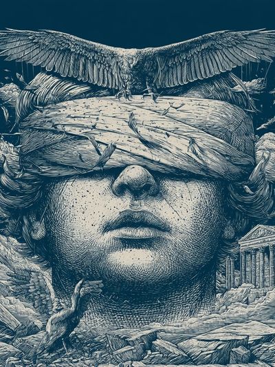 Classical Surrealism Illustration Print. poster