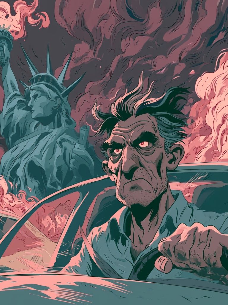 Liberty Driver Digital Art Poster. poster — illustration art