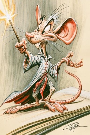 Wizard Mouse Illustration Poster. poster detail