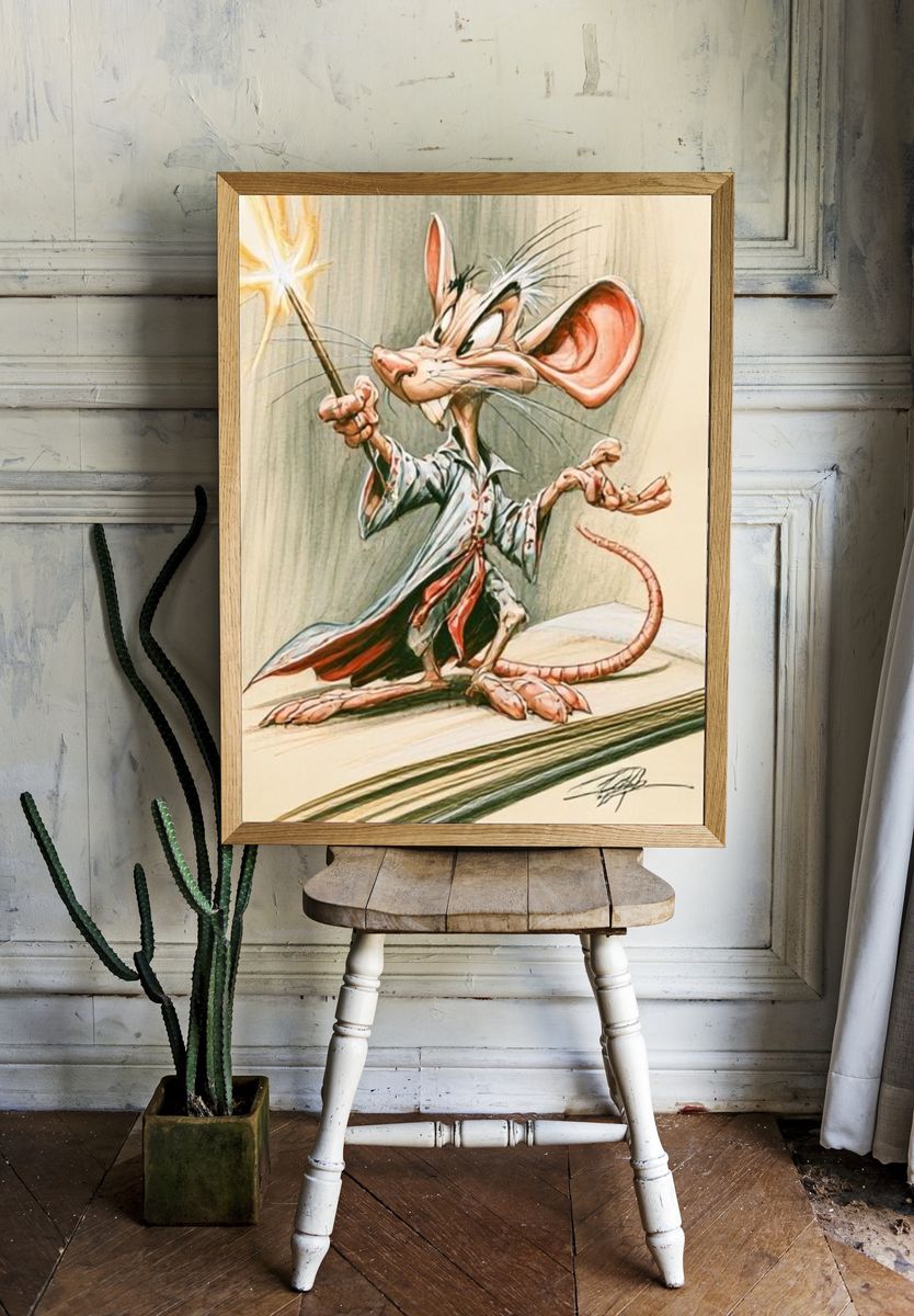 Wizard Mouse Illustration Poster. room preview