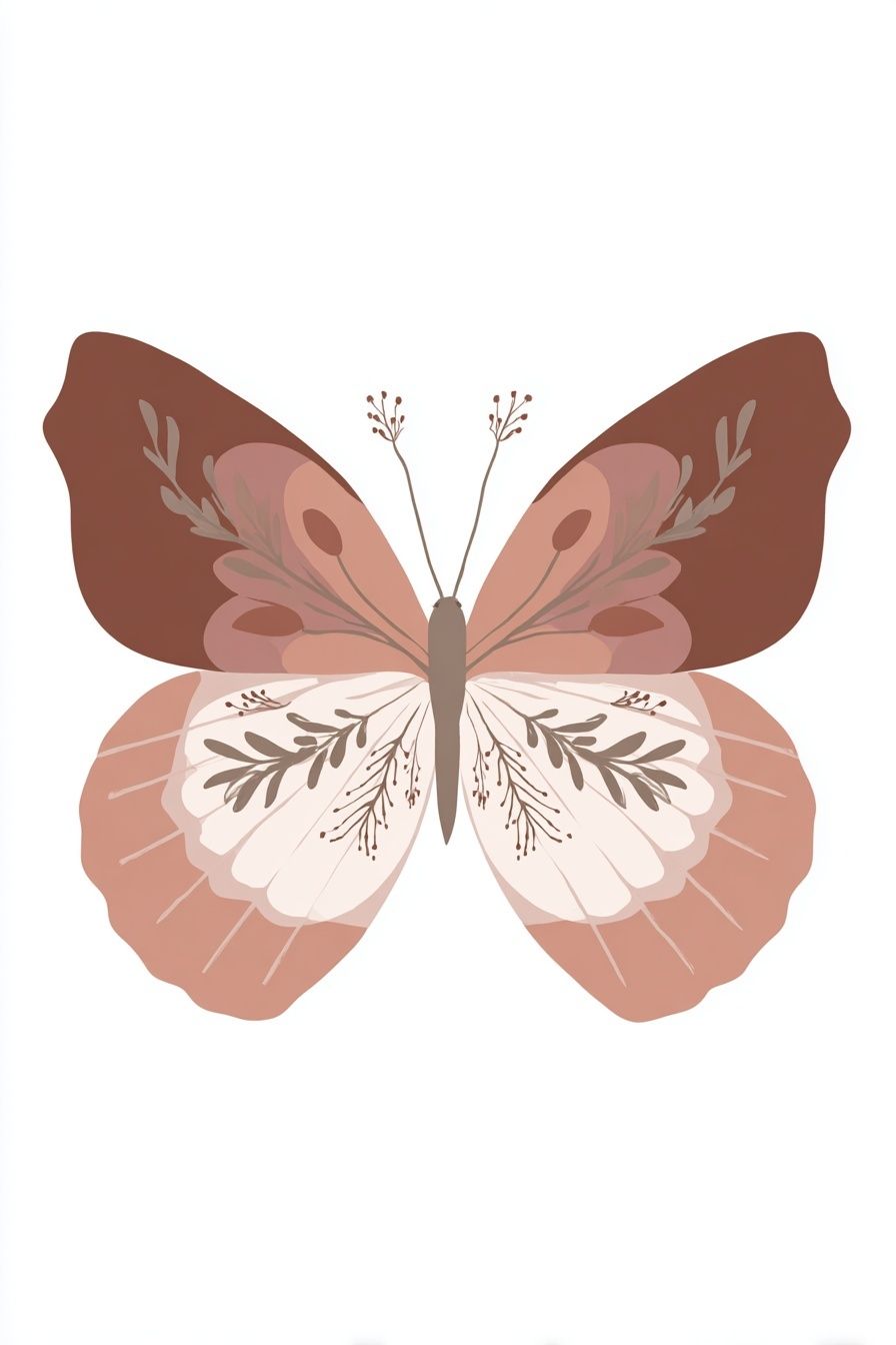 Boho Butterfly Illustration Poster. poster — illustration art