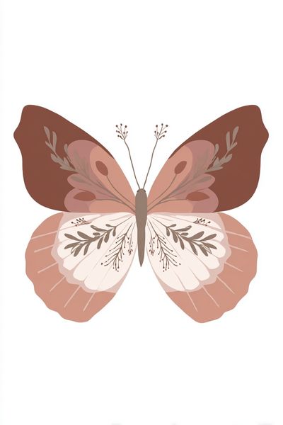 Boho Butterfly Illustration Poster. poster