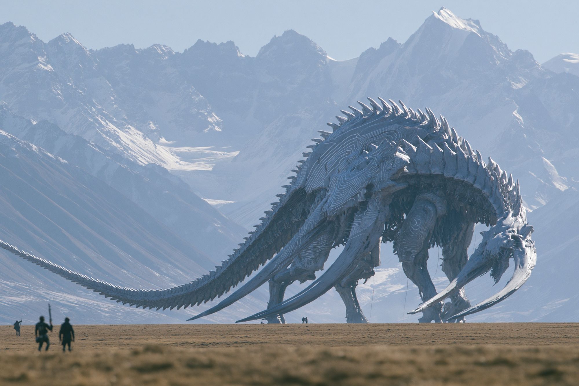 Ice Dragon Mountain Landscape Poster. poster — illustration art