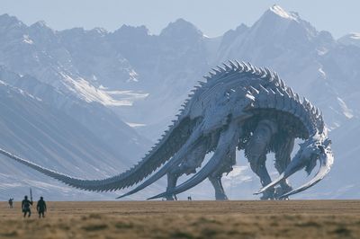 Ice Dragon Mountain Landscape Poster. poster