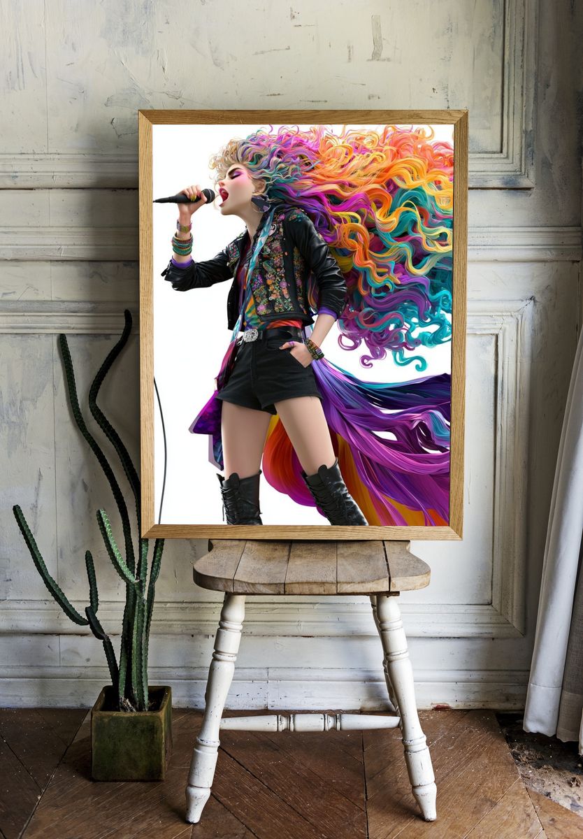 Colorful Singer Illustration Poster. room preview