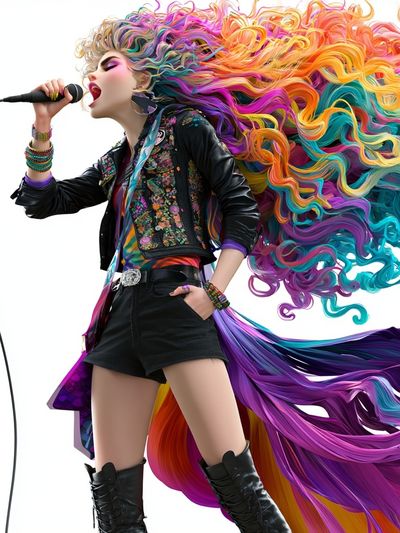 Colorful Singer Illustration Poster.