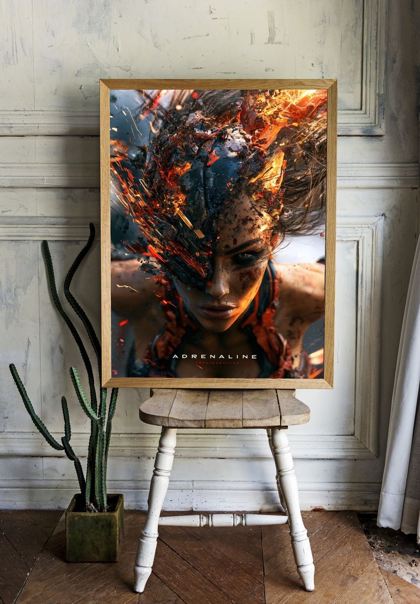 Adrenaline Surreal Portrait Poster. — room view 1