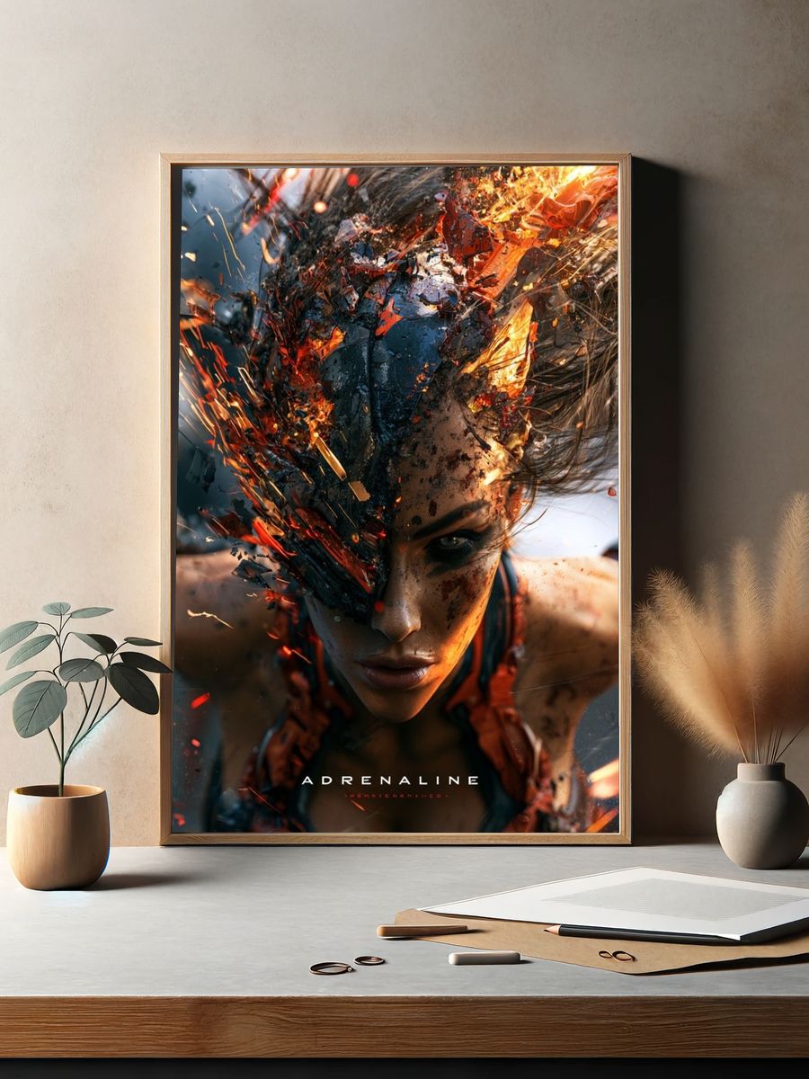 Adrenaline Surreal Portrait Poster. — room view 2