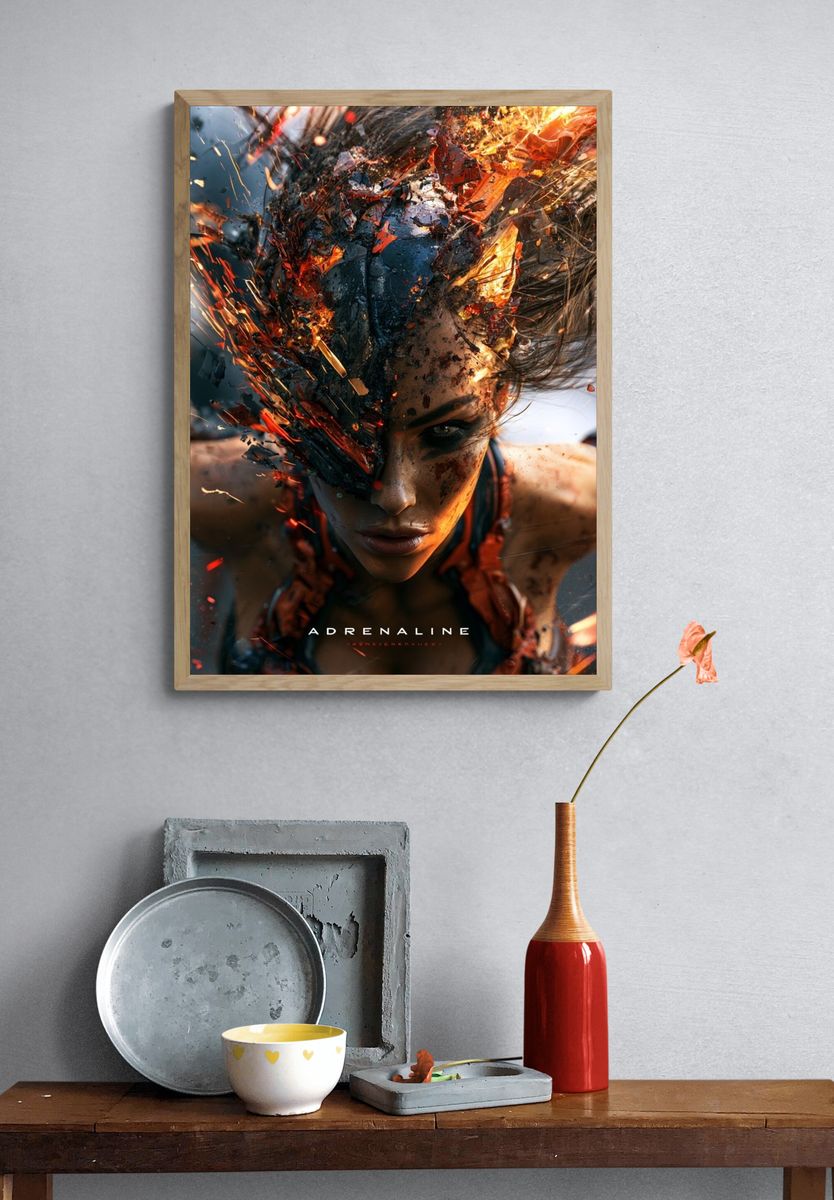 Adrenaline Surreal Portrait Poster. — room view 3