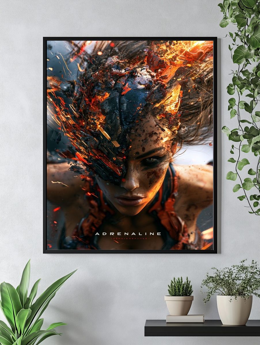 Adrenaline Surreal Portrait Poster. — room view 4