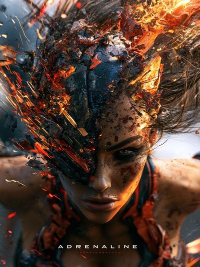 Adrenaline Surreal Portrait Poster. poster