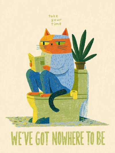 Cat Reading Quote Typography Poster. poster