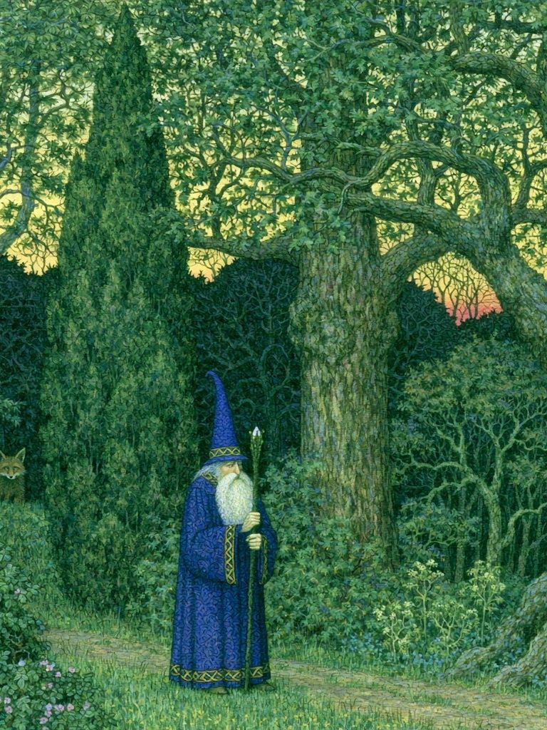 Forest Wizard — Fantasy Illustration Print. poster — illustration art