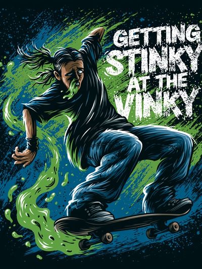 Skateboarder Stinky Trick Poster.