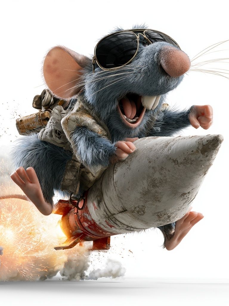 Rocket Rat Cartoon Poster. poster detail