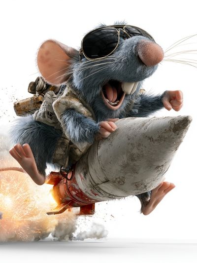 Rocket Rat Cartoon Poster. poster