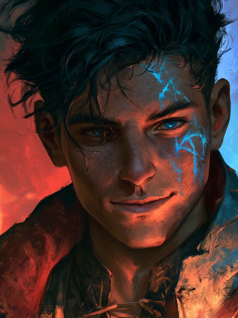 Mystic Warrior Portrait Print. poster — illustration art