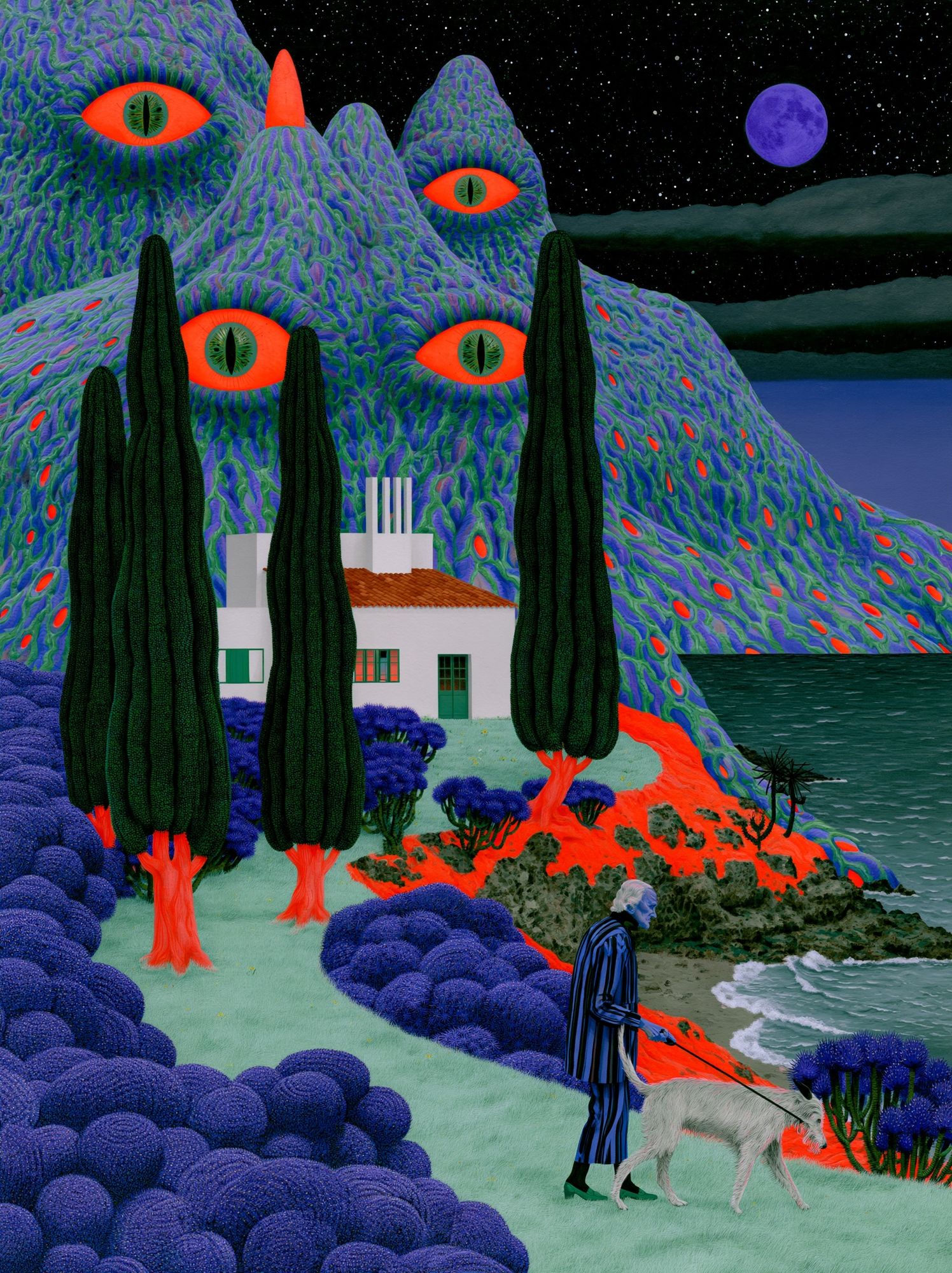 Surreal Moonlit Landscape Print. poster detail