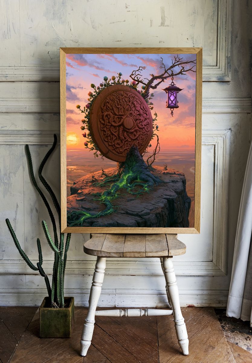 Fantasy Sunset Portal Print. room preview